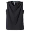 Pure Cotton Classic Tank Tops Hombres Sin mangas Camisa sin mangas Color sólido con cuello en V Tees All-Match Tees Botón Sudaderas Tanque Hombres 5XL 220601