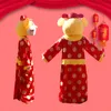 Maskottchenpuppenkostüm Neujahr MAUS Cartoon-Maskottchenkostüm Rotes ausgefallenes Karnevalskleid Tiermaskottchenbekleidung
