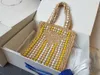 High quality fashionable messenger bag with woven embroidery letters ladies bag with colorful wooden ball accessories