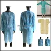 Aprons Home Textiles Garden Non-Woven Protection Gown 3 Colors Unisex Disposable Protective Dustproof Kitchen Sea Cca12545 Drop Delivery 2