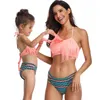 Family Matching Swimwear Mother Daughter Taseel Bikini Bathing Suit Brachwear Swimwear Family Matching Outfits Mom Kids Swimsuit 220803