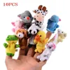 Baby pluche speelgoed cartoon dieren familie vinger poppenspel tell story doek poppen educatief speelgoed voor kinderen kinderen