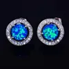 Hurtowa moda detaliczna Niebieska Fine Fire Kolczyki 925 Biżuteria Sliver EF17083103Stud Dale22 Farl22