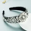 Luxus Kristall Blumen Stirnband Vintage Flash Gem Diamant Perlen Leopard Stoff Haarband Braut Hochzeit Kronen