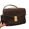 Hoge kwaliteit damestassen Designer vrouwen lederen handtassen Flap 41581 Luxe schoudertas vrouwelijke bruine bloem dames merk imitatie handtas portefeuilles letter logo