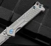 1PCS Faca dobrável de alta ponta Damasco / D2 Blade de aço TC4 liga de titânio Handeld Holdre EDC Pocket Knives com bolsa de nylon