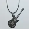 Fashion 316L Stainless Steel Guitar Necklace For Men Pendants Leather Chain Men Necklaces GC1417