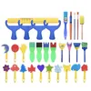 31PCS/Set Paint Sponges for Kids Toddlers Fun Paint Brushes with Waterproof Apron Early Learning Toys XBJK2207