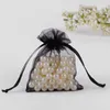 Wholesale- 10x15cm Black Sheer Organza Pouch Small Packaging Bags For Jewelry Promotional Gifts Customized Bag 100pcs