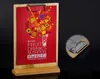 A4 Restaurant Retro wooden Table Menu Holder Rack Bill Clip Storage Display Stand Tabel Sign Memo list snap holder Label Ticket Picture Clip