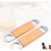 Customizable Creative stainless Steel Bar Blade Beer Bottle Opener Vintage Wooden Handle Bartender Bottles Openers Factory direct