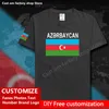 Azerbaïdjan azerbaïdjanais coton t-shirt personnalisé Jersey Fans bricolage nom numéro marque mode Hip Hop lâche décontracté t-shirt AZE 220616