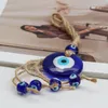 Porte-clés oeil tressé corde verre bleu turc mal perles pendentif tenture murale à la main désoration pour la maison salon voiture be259ke7442018