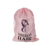 Present Wrap Custom Logo Printing Luxury Human Hair Wig Satin Packaging Bag förlänga storlek 28x40cmgift