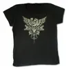 Korn Skull Wings Girls Juniors Black TシャツバンドマーチカスタマイズTシャツ220618