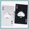 Openers keukengereedschap keuken eetbar huizen tuin poker credict card fles opener spade a speel roestvrij staal sier zwarte kleur dr