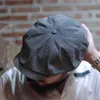 Berets Stock Wool Blend Sboy Hat Vintage Peaky Blinders Baker Boy Cap for Menberets