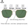 Karavan Kare Güneş Gözlüğü Erkek Kadın 3136 Marka Tasarımcısı Lüks Cam Lens Gölgeleri Gafas De Sol UV400 Koruma Anti Parlama Sürüş Güneş Gözlüğü Altın Metal Çerçeve
