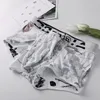 UNDUPTS AIBC Erkek iç çamaşırı penis deliği buz ipek boksör şort büyük kese çantası filler kol külot eşcinsel seksi scrotum ayrılık