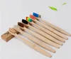 Houten regenboog tandenborstel milieubam bamboe vezel houten handgreep tanden borstel bleken regenboog