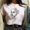 Summer Womens T-shirt Dark Art Målning Tryck HARAjuku grafik retro mode kvinnor kort ärm