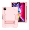 العسكرية الثقيلة في التأثير الوعرة المقاومة للصدمات PC Kickstand Case Case Armor Case for iPad Mini 1 2 3 4 5 6 Air Pro 9.7 10.2 11 12.9 Samsung Tab T290 T295 T510 T515 T307