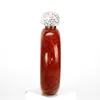 Roestvrijstalen diamant hipfles houtnerf ronde draagbare dames mini-wijnfles met strass-deksel RRF14360