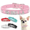 Dog Collars & Leashes Bling Rhinestone Puppy Personalized Small Dogs Chihuahua Collar Custom Necklace Free Name Charms Pet AccessoriesDog