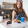 Draagbare luidsprekers Wireless Bluetooth 5.0 Cat Earsluidspreker digitale wekker FM Radio voor thuisslaapkamer keukenkantoor met USB -opladen