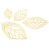 100pcs Craft Feuilles creuses Pendant Gold Charme Filigree Bijoux Faire un collier de bricolage vintage plaqué Sillier 9367208