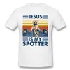 Men's T-Shirts Men Bodybuilding Pumping Training Crossfit Black T-Shirt Fitness Jesus Is My Spotter TShirt Pure Cotton Tees Harajuku ShirtMe