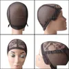 Wig Caps Hair Accessories Tools Products Lace Front Cap For Making Wigs With Adjustable Strap And Weaving Stretch Black Dome Drop Delivery