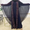 Ethnic Clothing Kaftan Abaya Rhinestone Bat Sleeve Arab Open Kimono Muslim African Islamic Maxi Robe Jilbab Moroccan UAE Chiffon Dubai Party