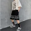 Harajuku streetwear järnkedjan mönster jogger shorts män och kvinnor hip hop skateboard sommar elastisk midja 220401