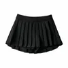Summer High Waist Skirts Womens Sexy Mini Vintage Pleated Skirt Korean Tennis Short White Black 220317