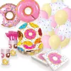 Party Decoration Big Donut Foil Balloons Stora Mylar Donut Balloon Giant för födelsedagsbröllop Baby Shower Time Supplies