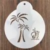 Baking Moulds Coconut Tree Boat Tiramisu Stencil For Cake Mold Decoration Wall Painting Embossing DIY Craft ToolBakingBakingBaking