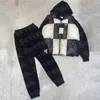 Womens Down Det Capuz Sports Sports Designer Ruos Tilhas de Winter Fashion Sortpants 3pcs Conjuntos de 3pcs