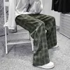 Outono calças de veludo masculina moda retro casual xadrez calças masculinas streetwear hip hop solto calças retas masculino tamanho grande S-5XLT220716
