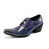 Zapatos hombre chaussures pour hommes talons hauts hommes bleu en cuir véritable rayé oxford homme chaussures habillées robe formelle