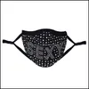 Designer masker hushållsorganisation hem trädgård diamant bling tryck chef drottning strass