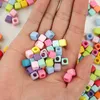 100pcs/lote quadrado bloco doce cor diy contas soltas para pulseiras de jóias colar fazendo acessos artesanato de acrílico
