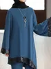 Ubranie etniczne Ramadan Abayas dla kobiet Dubai Abaya Muzułmańskie zestawy hidżabu Turkish Top and Pants 2 sztuki Islamski Ensem 264F