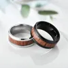 Pierścień biżuterii w drewnie ze stali nierdzewnej pierścień biżuterii tytanowy