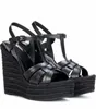 Novidades Sandália Cassandra Wedge Sandália Lady Wedge Tribute Couro Wedge Alpercatas Sandálias Sapatos de Salto Alto Design de Luxo