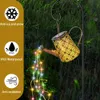 Solar Waterfall Law Lamps Garden Decorations Outdoor Watering Can with Cascading Lights Hanging Waterproof Garden Decor for Outside Suitable