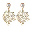 Studörhängen smycken som säljer kvinnor 18K Gold Star Coral Charms Earring Earl Rhinestone Luxury Presents Drop Delivery UA3L5