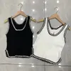 Dames T-shirts Zachte Zijde Knits Mouwloze Tank Vrouw Tees Shirts Vest Vrouwen Slanke Vesten Shirt Ontwerp Zomer Dame Korte Tops