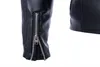 Veste en cuir pour hommes, Style automne-hiver, vêtement de moto en cuir, multi-zipper, revers, conception brève, 220816