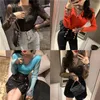 Blusas das mulheres camiseta CakuCool sexy malha magro diamante beading blusa camisa brilhante preto básico tops coreano chique designer fino pullover femm